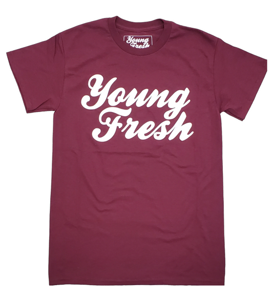 Maroon/Cream T Shirt